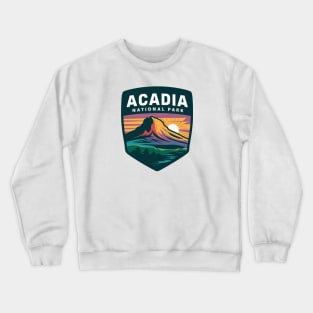 Acadia National Park Iconic Sunset Emblem Crewneck Sweatshirt